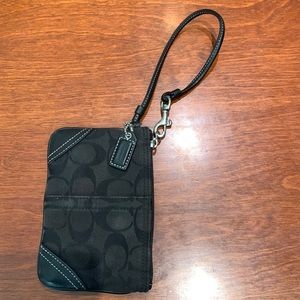 Coach, black wristlet purse